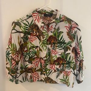 Cropped Button-up Shirt